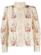 Love Shack Fancy Floral Print Jacque Blouse - Neutrals