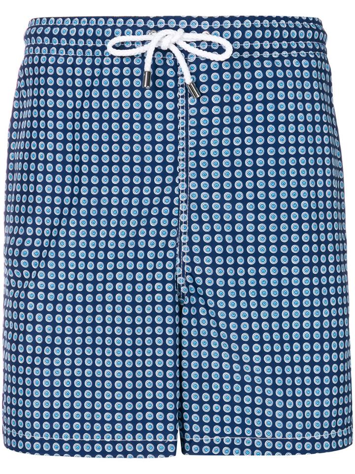 Kiton Dot Print Swim Shorts - Blue