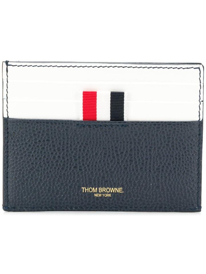Thom Browne Stained Leather Note Cardholder - Blue