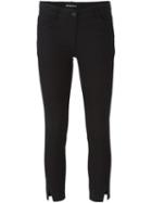 Ann Demeulemeester Cropped Slim Fit Trousers, Women's, Size: 42, Black, Nylon/polyester/spandex/elastane/virgin Wool