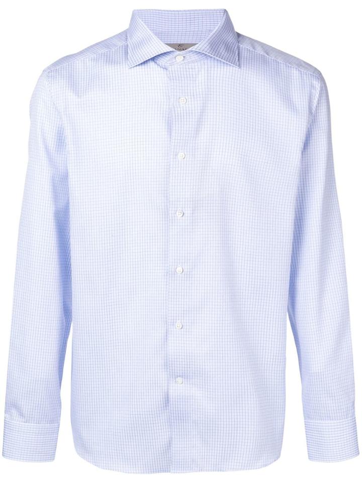 Canali Impeccabile Checked Shirt - Blue
