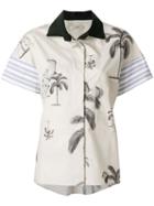 Odeeh Palm Print Board Shirt - Neutrals