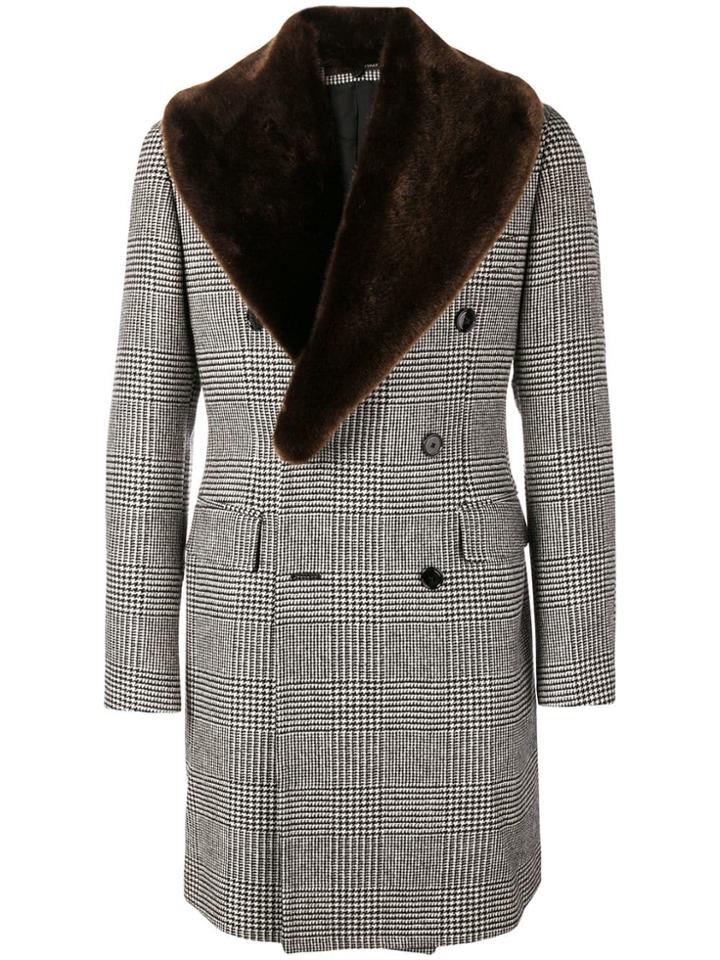 Tagliatore Faux-fur Collar Coat - White
