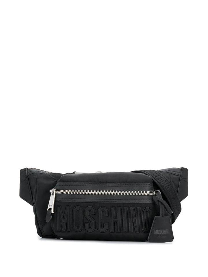 Moschino Embroidered Logo Belt Bag - Black