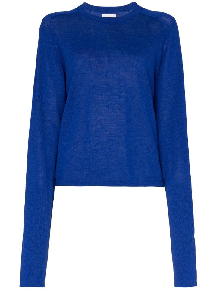 Carcel Extended Sleeve Alpaca Wool Jumper - Blue