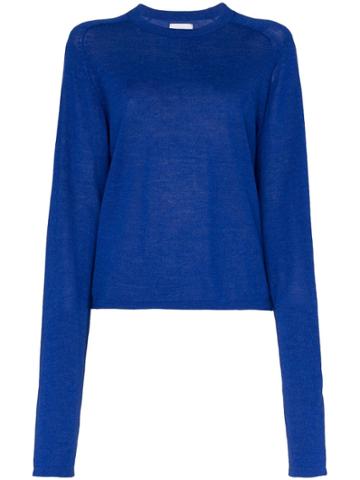 Carcel Extended Sleeve Alpaca Wool Jumper - Blue