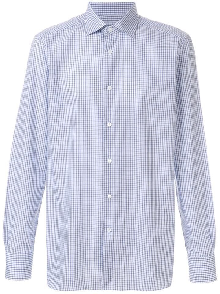 Ermenegildo Zegna Grid Print Shirt - Blue