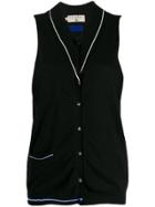Cotélac Sleeveless Fitted Cardigan - Black