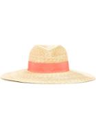 Lanvin Wide Brim Hat, Women's, Size: 60, Pink/purple, Straw/viscose/cotton/viscose