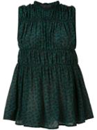 Marni - Gathered Sleeveless Blouse - Women - Silk - 44, Green, Silk
