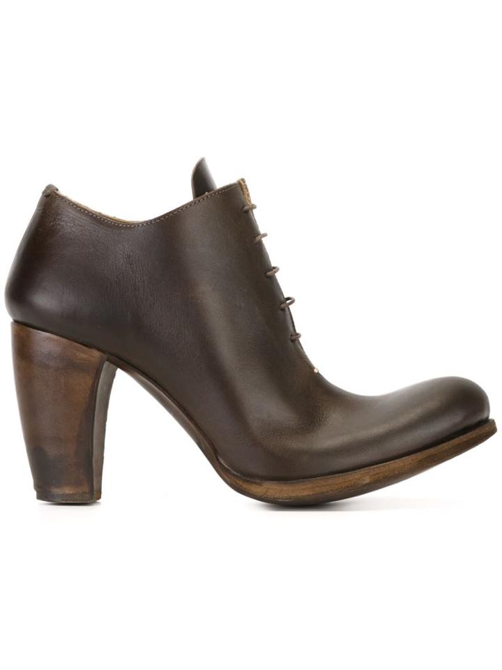 Ma+ Lace-up Booties, Women's, Size: 38, Brown, Leather