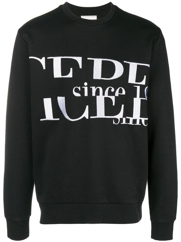 Iceberg Logo Embroidered Sweatshirt - Black