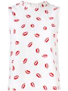 Essentiel Antwerp - Lip Print Tank Top - Women - Polyester - 40, White, Polyester