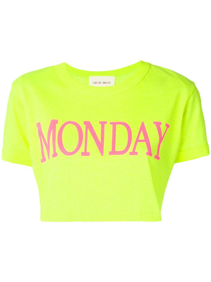 Alberta Ferretti Monday Cropped T-shirt - Yellow & Orange