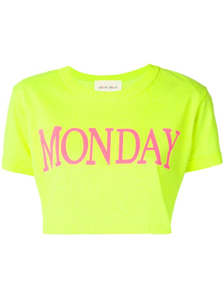 Alberta Ferretti Monday Cropped T-shirt - Yellow & Orange