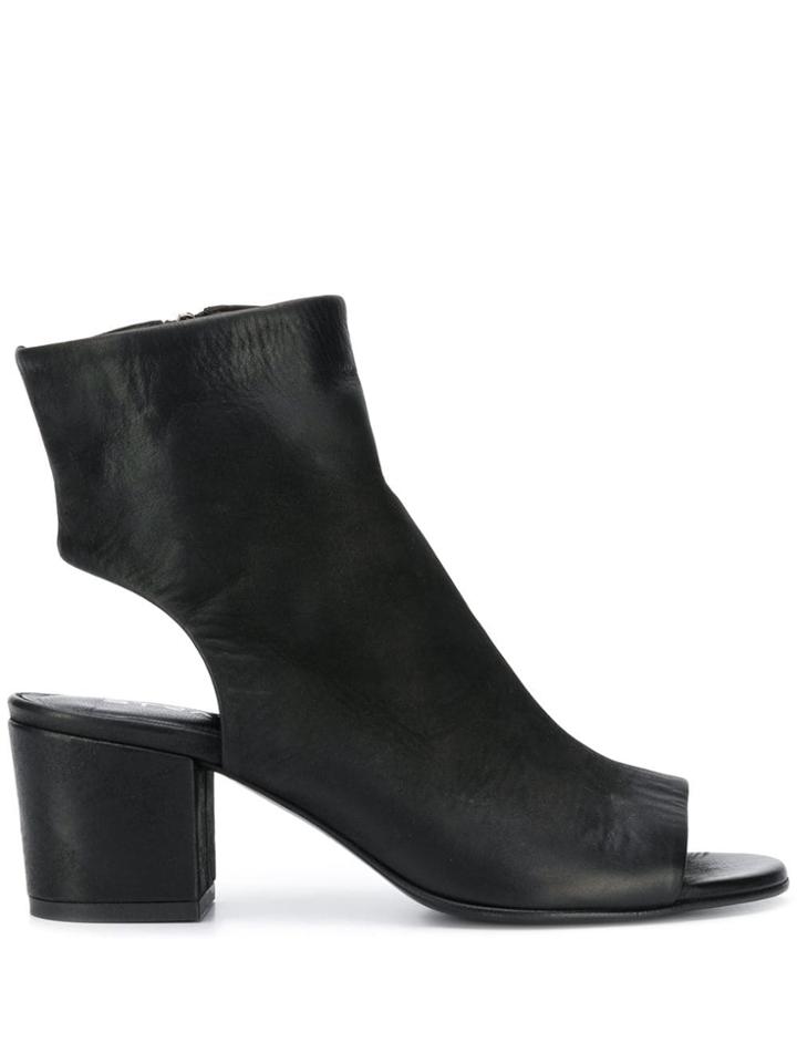 Strategia Cut-out Ankle Boots - Black