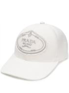 Prada Classic Embroidered Logo Cap - White