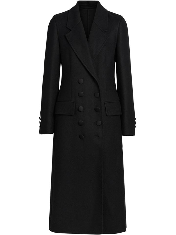 Burberry Double-breasted Cashmere Tailored Coat - Black