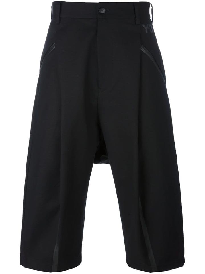 Y-3 Drop-crotch Tailored Shorts - Black