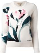 Burberry Flower Intarsia Jumper, Women's, Size: Small, Nude/neutrals, Merino