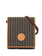 Fendi Pre-owned Pequin Pattern Crossbody Bag - Brown