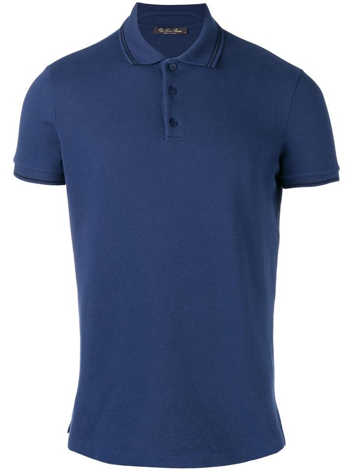 Loro Piana Classic Polo Top, Men's, Size: Xxl, Blue, Cotton/spandex/elastane