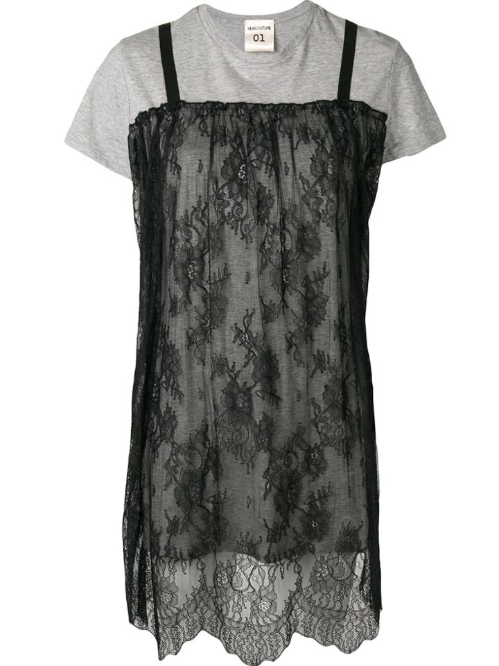 Semicouture Layered T-shirt - Grey