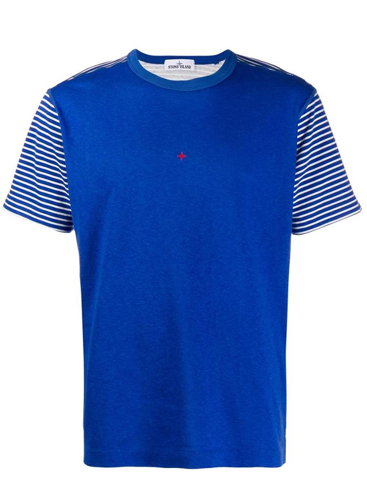 Stone Island Striped Sleeve T-shirt - Blue