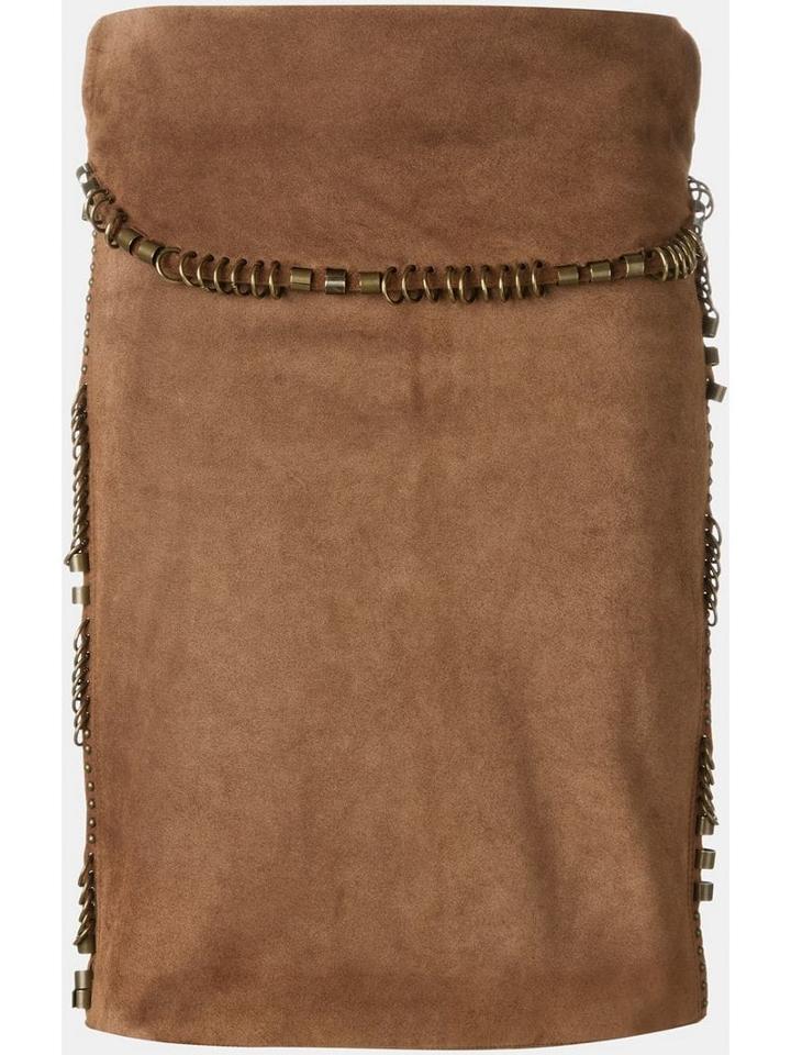 Yves Saint Laurent Pre-owned Suede Skirt - Brown