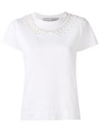 Tu Es Mon Trésor Pearl Necklace T-shirt - White