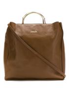 Osklen Tube Leather Tote - Brown