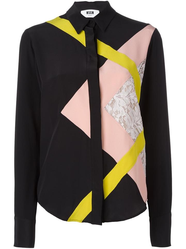 Msgm Geometric Panel Shirt