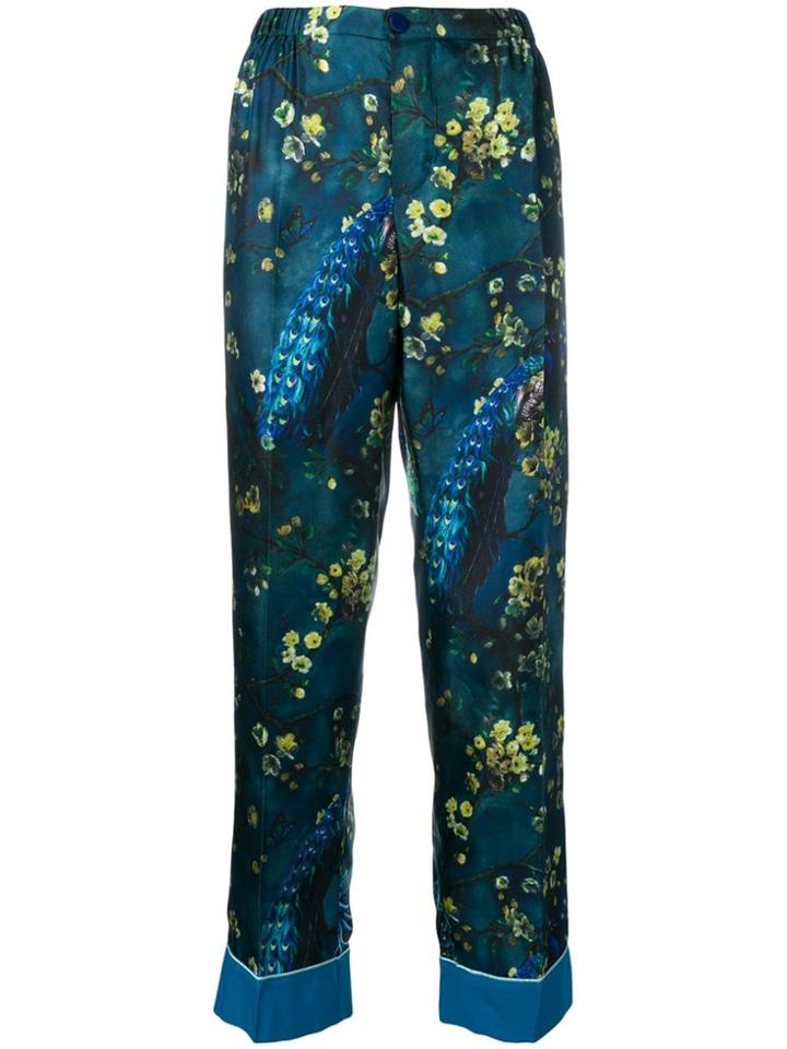 F.r.s For Restless Sleepers Satin Flower Trousers - Blue