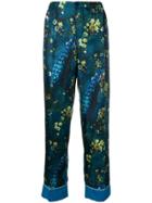 F.r.s For Restless Sleepers Satin Flower Trousers - Blue