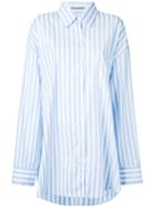 Mikio Sakabe Oversized Candy Stripe Shirt, Women's, Size: Large, Blue, Cotton