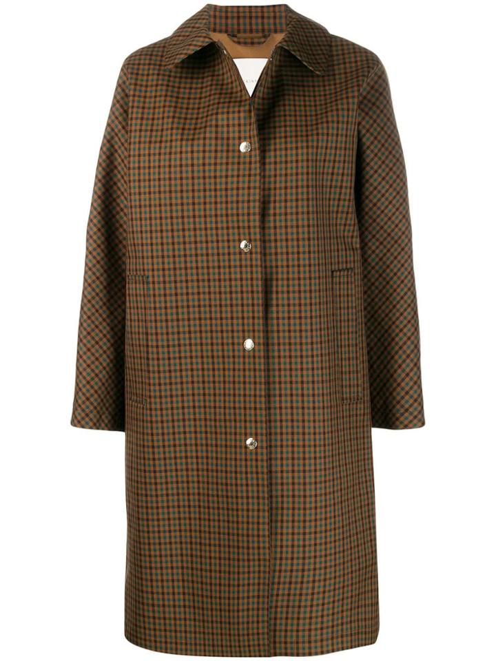 Mackintosh Fairlie Brown Check Bonded Wool & Mohair Coat Lr-079
