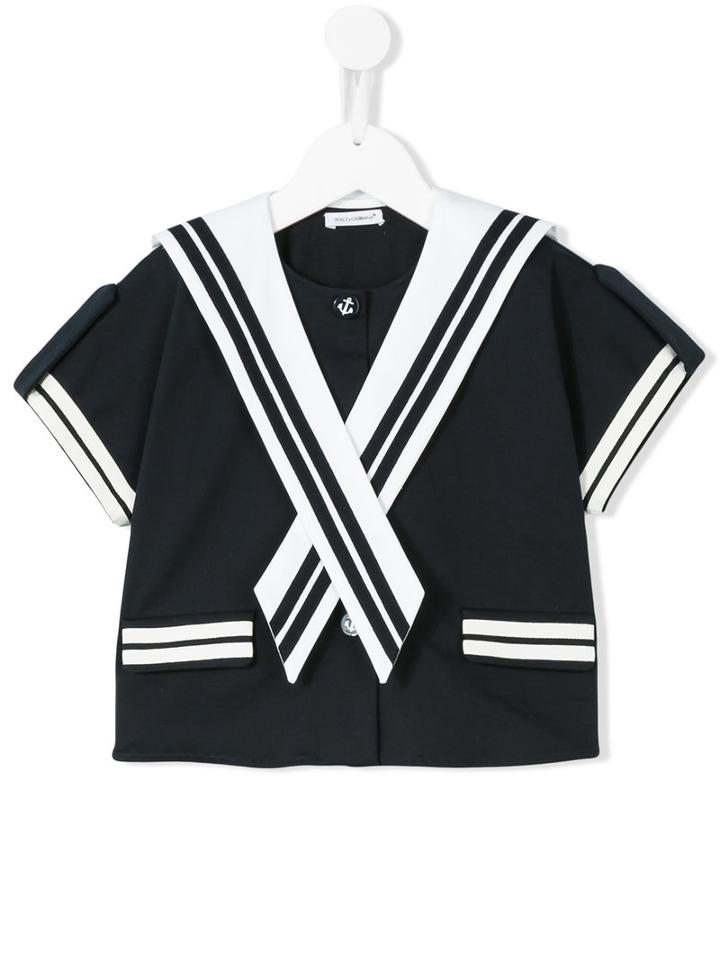 Dolce & Gabbana Kids - Sailor Blouse - Kids - Cotton/polyamide/spandex/elastane - 12 Yrs, Blue