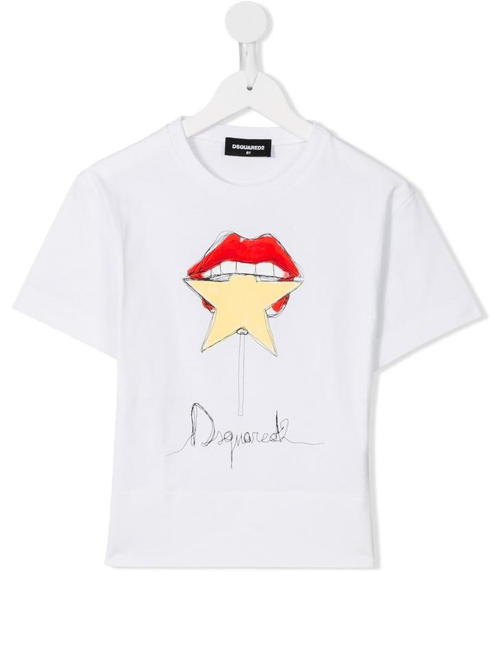 Dsquared2 Kids Logo Print T-shirt, Boy's, Size: 12 Yrs, White