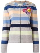 Marc Jacobs Striped Hooded Cardigan, Women's, Size: Medium, Grey, Cotton/viscose/nylon/wool