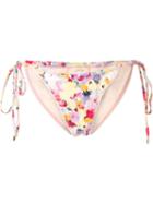 Peony Floral Print Bikini Bottoms - Multicolour