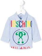 Moschino Kids Logo Print Gingham Shirt, Toddler Boy's, Size: 24-36 Mth, Blue