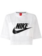 Nike - Mesh Swoosh Crop Top - Women - Polyester - Xs, White, Polyester