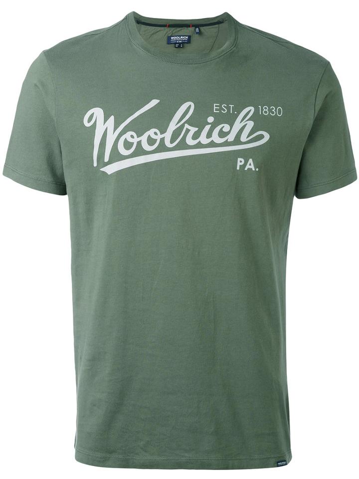 Woolrich - Logo Print T-shirt - Men - Cotton - Xxl, Green, Cotton
