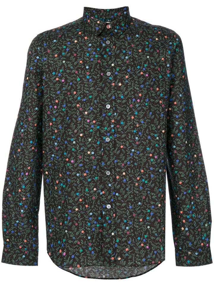Paul Smith - Floral Print Shirt - Men - Cotton - S, Black, Cotton