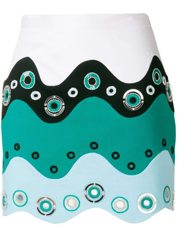 Emilio Pucci Embellished Colour-block Mini Skirt - Multicolour