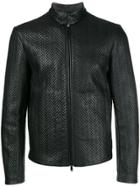 Emporio Armani Textured Zipped Jacket - Black