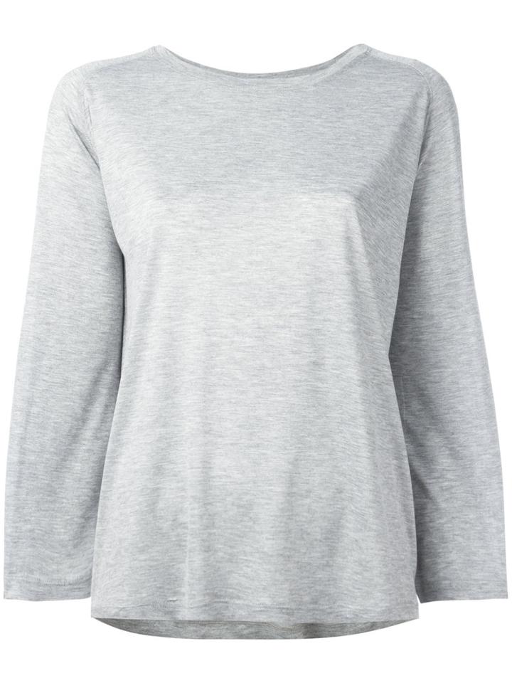 Vince - Long Sleeved Oversized T-shirt - Women - Viscose - S, Women's, Grey, Viscose