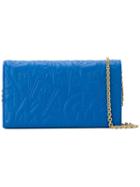 Salvatore Ferragamo Small Embossed Crossbody Bag, Women's, Blue, Lamb Skin/metal