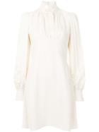 Chloé High Collar Dress - Nude & Neutrals