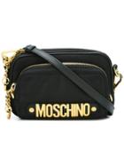 Moschino Letters Zipped Crossbody Bag - Black